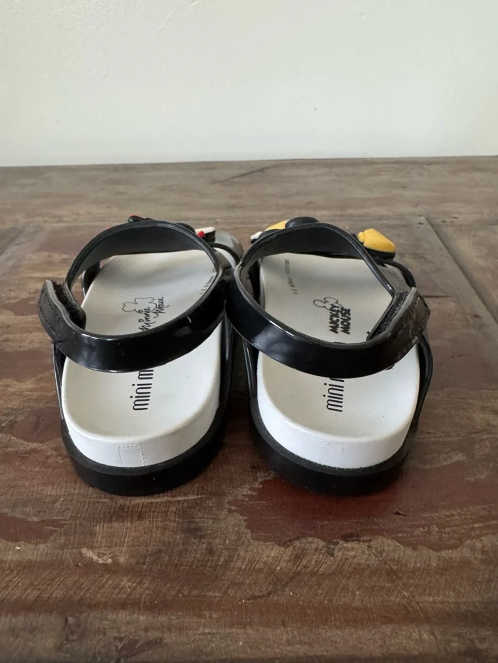 Mini Melissa Disney Minnie Mickie mouse black jelly sandals baby girl size‎ 7